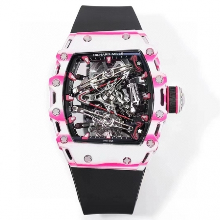 市场天花板 理查米尔男士系列RM38-02粉色主题镂空陀飞轮腕表 （陀飞轮腕表与...