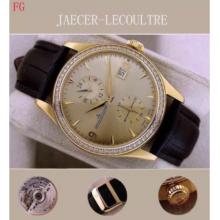 积家（Jaeger-LeCoultre）大师系列  镶钻黄金表壳新款机械男士腕表